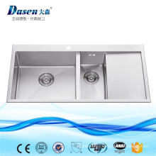 China Kitchen Ware Retailers Vanity Stainless Steel Double Bowl Wash Sink Basin Price